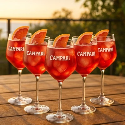 Campari Weingläser – 6er Set | Original Campari Aperitivo Gläser - Bild 1 von 4