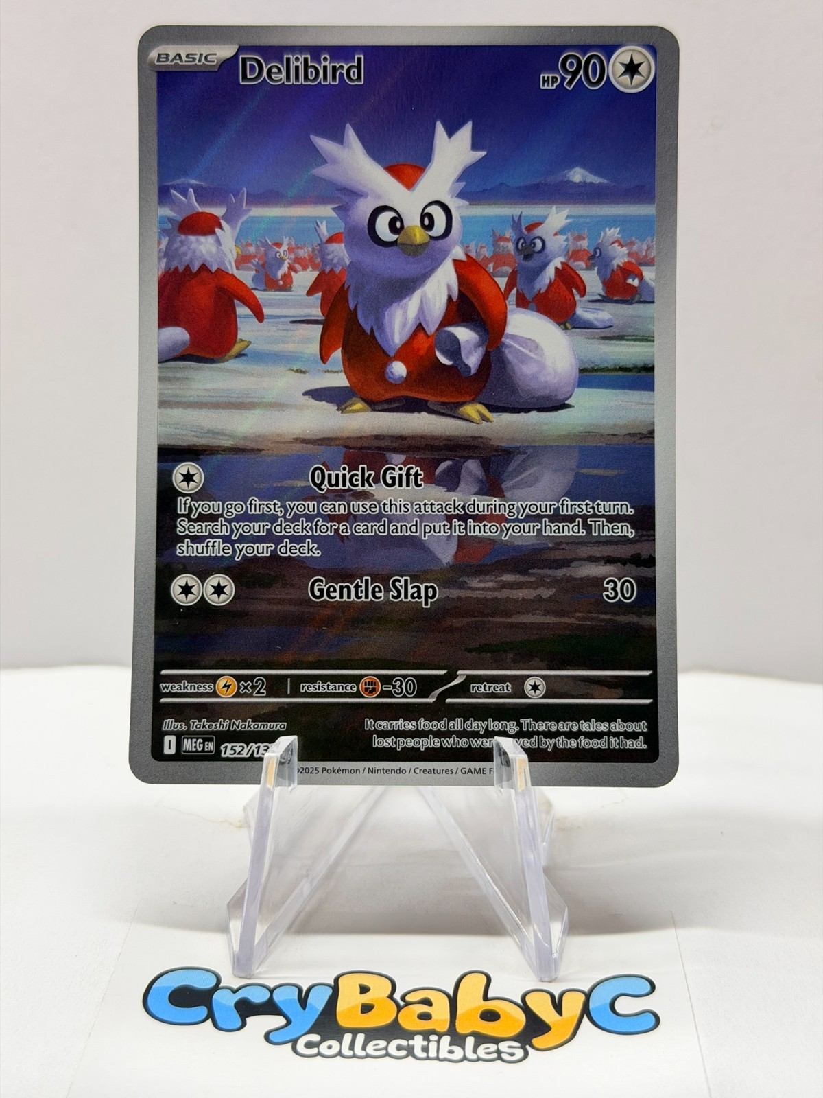Pokemon Delibird 152/132 Base Set Mega Evolution Illustration Rare