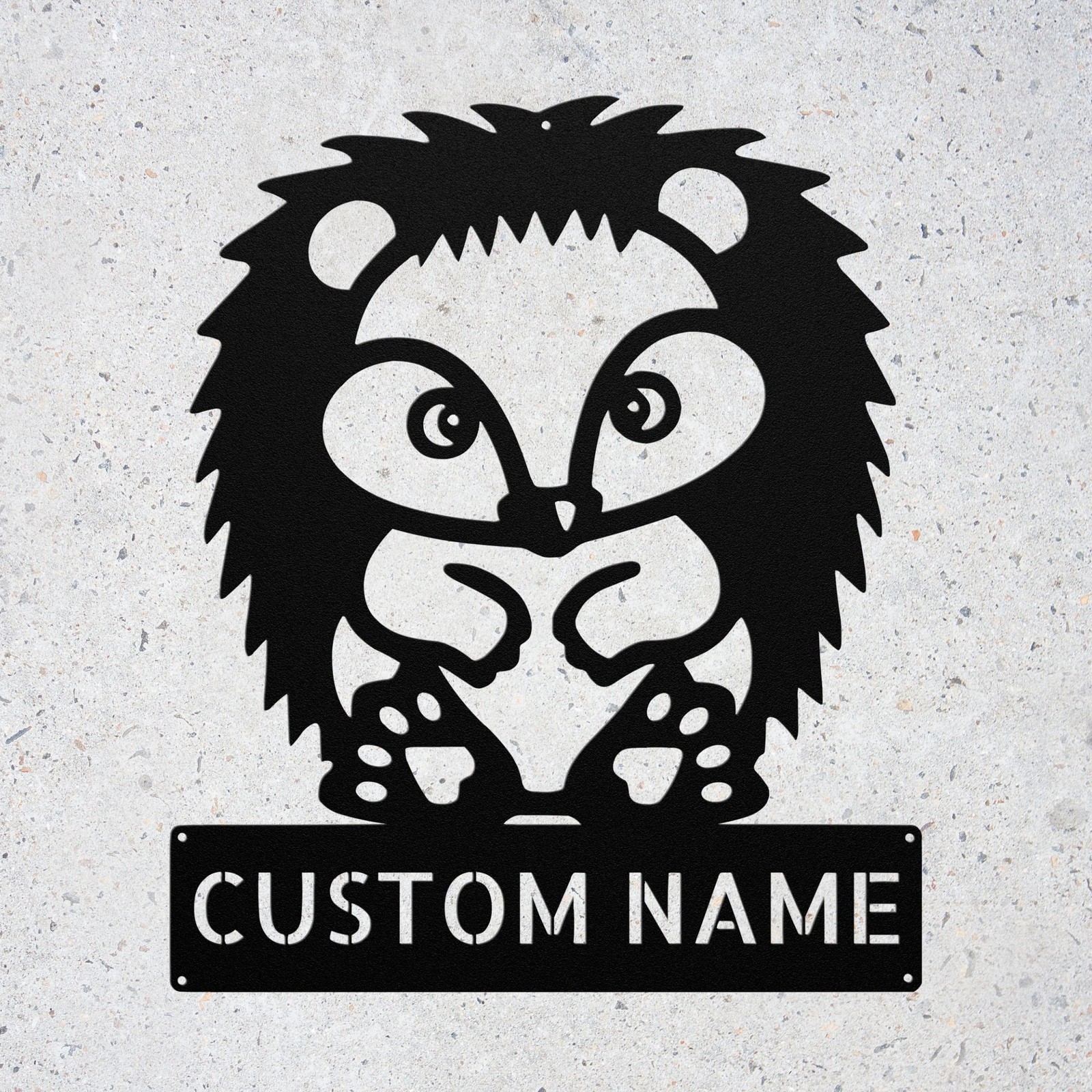Custom Hedgehog Metal Sign Personalized Woodland Animal Wall Decor Plaque Gift