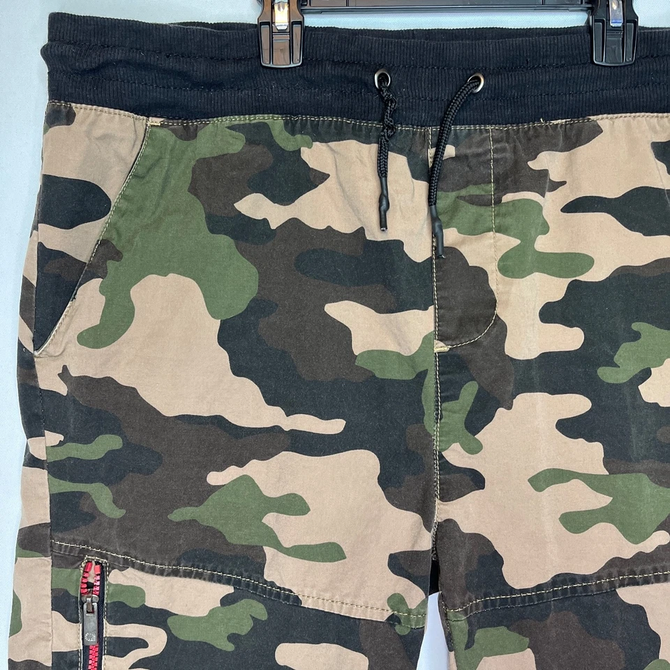 Pantalones Cortos de Carga Akademiks Para Hombre 2XL Verde Camuflaje Cordón Cremallera Foto 2 de 4