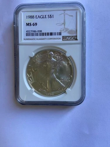 MS69 1988 American Silver Eagle - Graded NGC