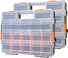 Tool Box Organizer Interlocking Black Small Parts Organizer for Fasteners and Cr