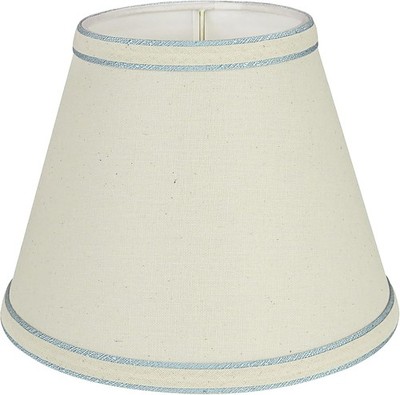 58909 Empire Uno Lamp Shade in Cream W/ Powder Blue 5'' Top x 9'' Bottom x 7''