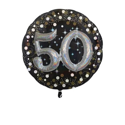 Multi Balloon Sparkling Birthday 50 Folienballon P75 verpackt 91 x 91 cm