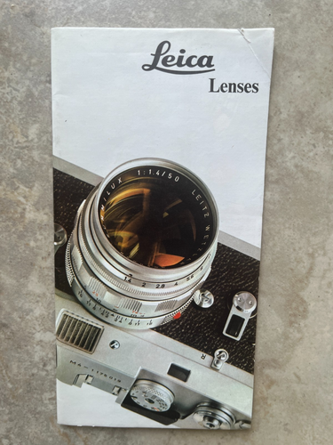Vintage Leica Objektive Katalog Prospekt 1968 Original 110-74 Eng.