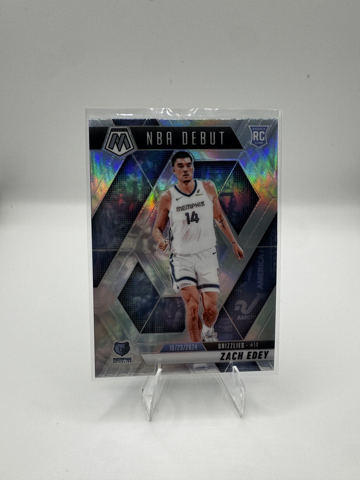 2024-25 Panini Mosaic Zach Edey Silver Prizm NBA Debut RC #251 Grizzlies