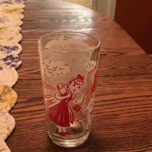 Mary Had a Little Lamb Collectible Promo Glass with Red Graphics