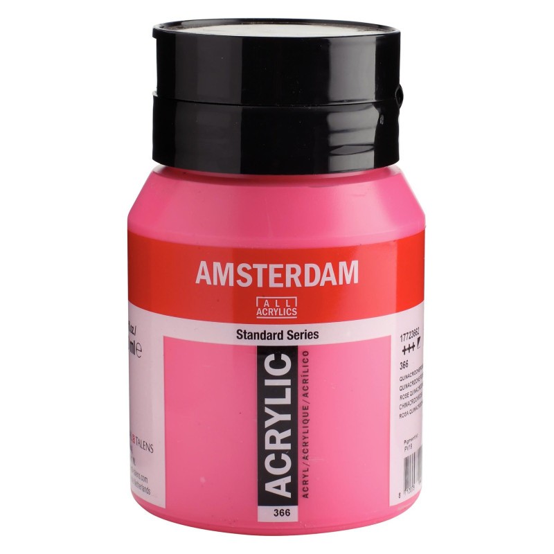 Peinture acrylique rose quinacridone Amsterdam 366 pot 500ml pour beaux-arts