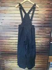 Rugged Exposure Black Waterproof Nylon Insulated Bib Overalls Size 12