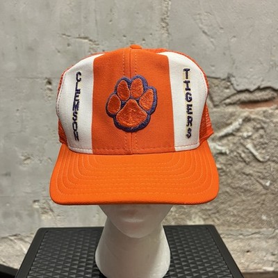 AJD Lucky Stripes Clemson Tigers Vintage 90s Colorblock Snapback Trucker Hat OS