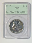 1957 50c Ben Franklin Half Dollar Proof PCGS PR65** OLD RATTLER**KAXXH8908