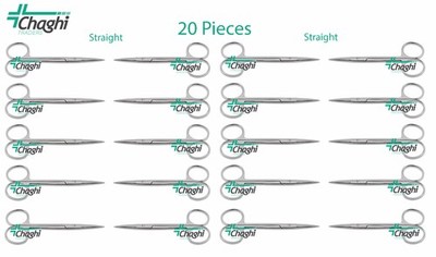 Premium Iris Scissor Straight 4.5'' 20 PCs Dental Veterinary Surgical Instruments