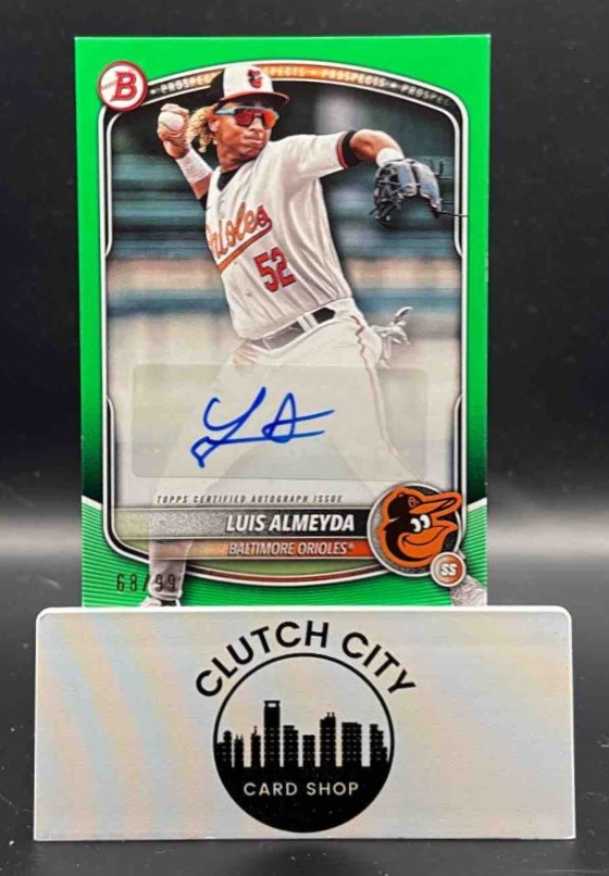 2025 Bowman Luis Almeyda Prospect Auto Green Border /99 #BPA-LA Orioles