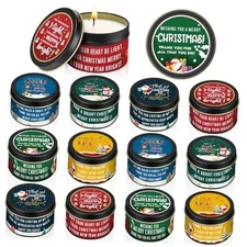12 Pcs Scented Candle Bulk 3 oz Funny Gift for Women Tin Jar Candle Christmas