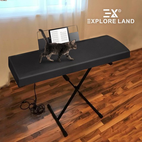 Explore Land Stretchy 88 Keys Piano Keyboard Dust Cover with Music Stand Open... - Picture 7 of 8