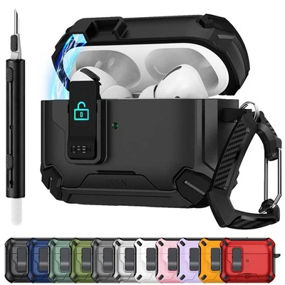 COOLGADGET Cover Schutz Hülle für AirPods 1 2 3 4 Pro Stoßfest Ständer Clip Karabiner Case