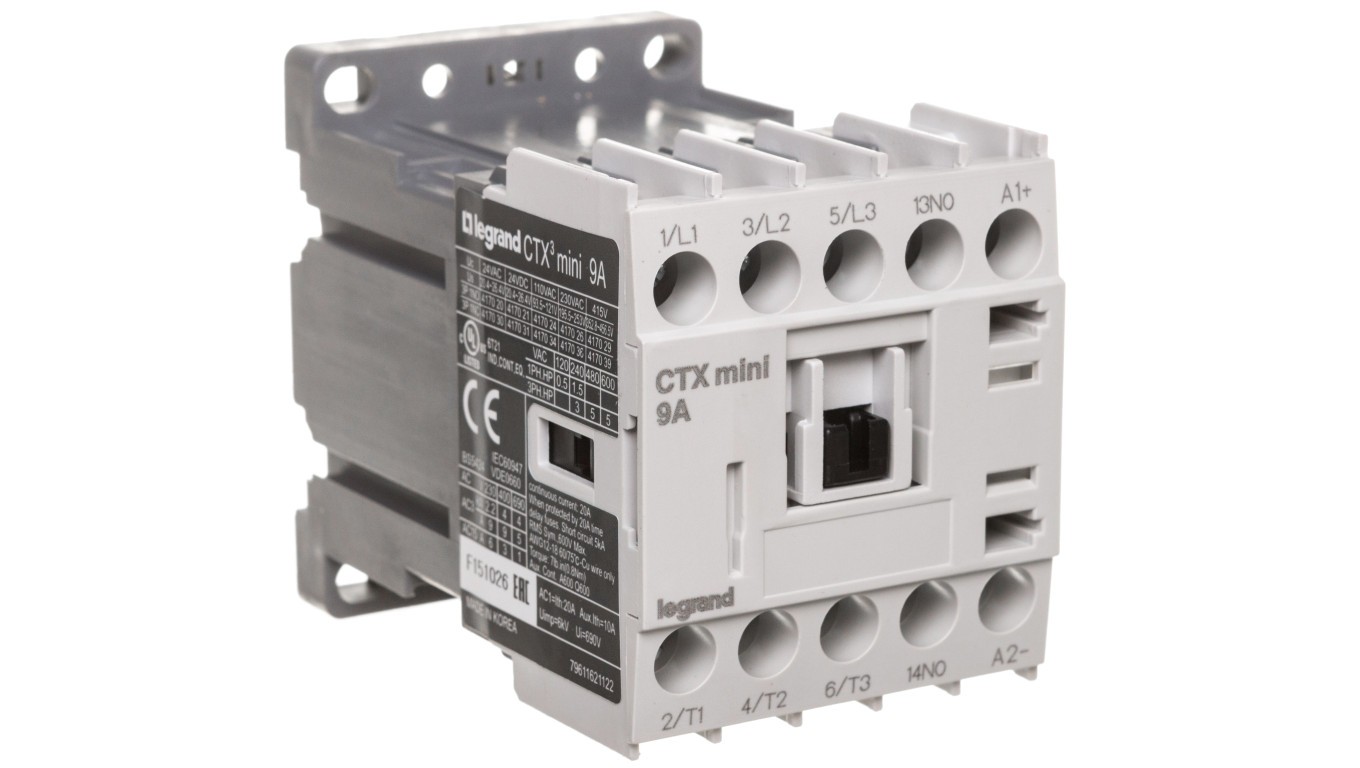 Power Contactors 9A 3P 24V DC 1Z 0R CTX3 MINI Contactors 417021