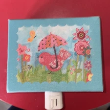   Oopsy Daisy  Bird with umbrella  Creatures Night Light Girl 5x4 inches 