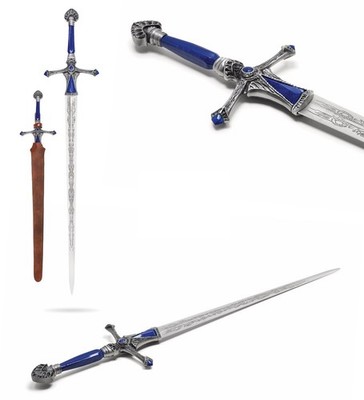 42'' Fantasy Sword Steel Rellana's Twin Blades 1 of 2 with Brown Leather Sheath