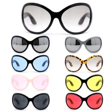 Retro Oversize Round Wrap Around Minimal 90s Dragonfly Sunglasses