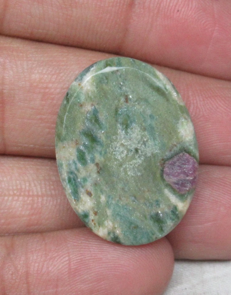 35.80 Cts Natural Ruby Fuchsite Cabochon Oval Shape Loose Gemstone E 59 - Image 2 of 3