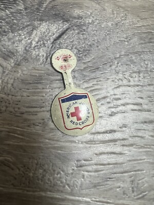 Vintage American Junior Red Cross Lapel Pocket Fold Over Tin Button Bin 38