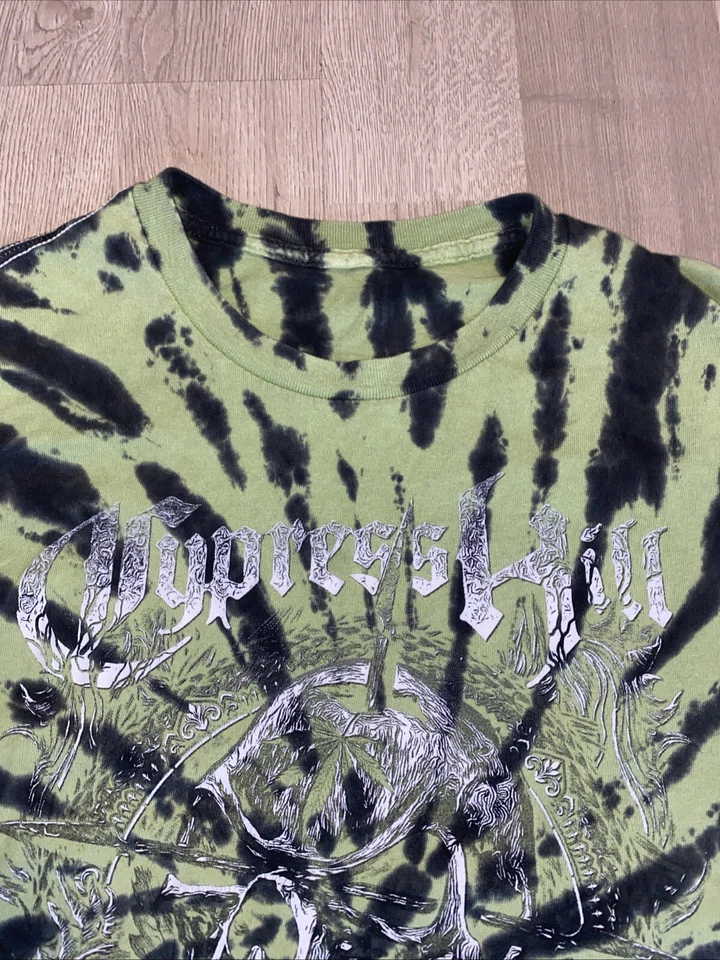 Camiseta Cypress Hill Tie Dye XL Verde 420 Banda Camiseta Hip Hop Hip Hop B Real Foto 3 de 4