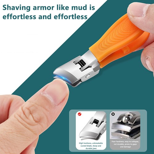 Slanted Nail Clippers, Wide Jaw Opening Anti-Splash Slanted Nail Clipper