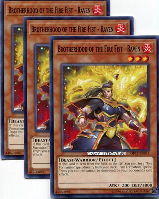 Super Rare NM Raven Yugioh Brotherhood of the Fire Fist AP02-EN009