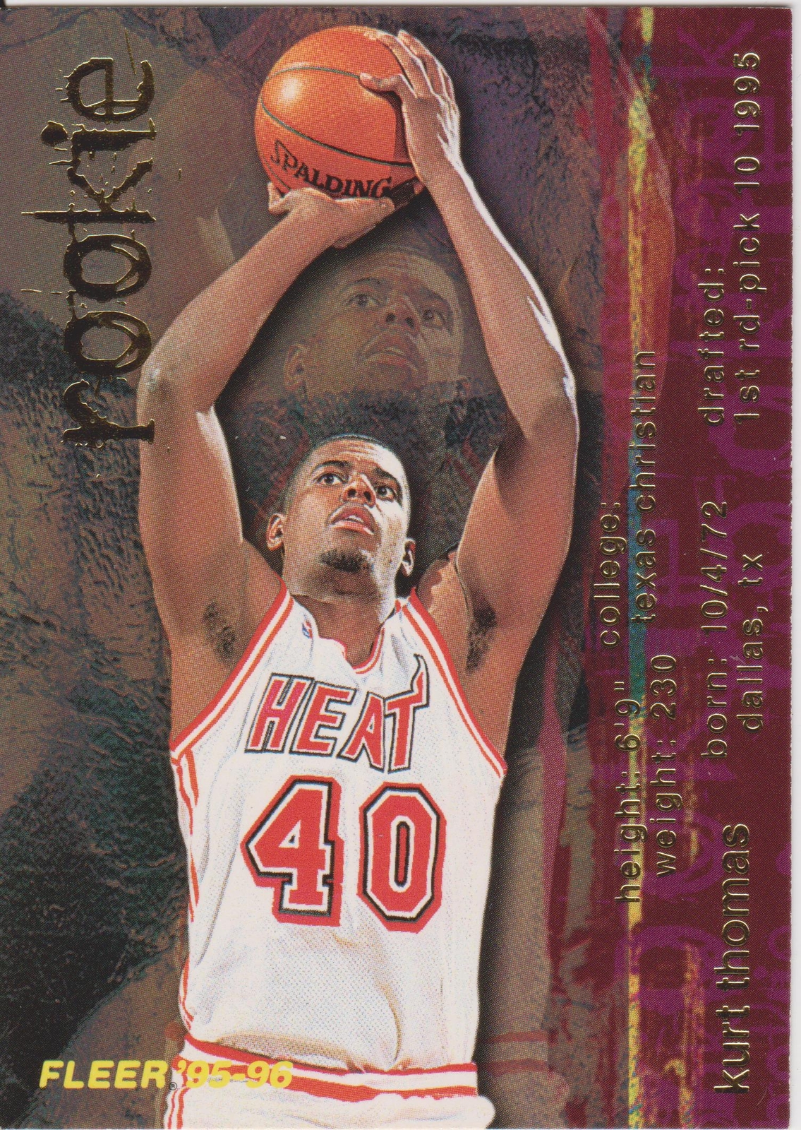 1995 Fleer Rookie RC Kurt Thomas #313 Miami Heat Basketball