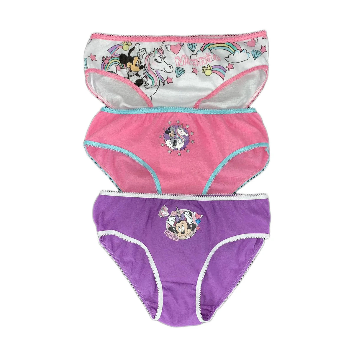 Domee Mutande Cotone Intimo Slip Stampe Animalier Bambina Pacco da 12 Gatto + Unicorno + Anatra 2-4 Anni (Produttore Taglia S