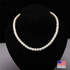 Fashion Women Elegant Imitation Super Freshwater 8mm Pearls Necklace Choker 1636