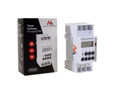 2 Timer Digitali Programmabili Su Guida DIN – Maclean Energy MCE-09 – 10 Programmi