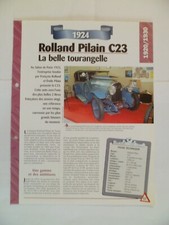CARTE FICHE AUTO  ROLLAND PILAIN C23  1924  (121-122)