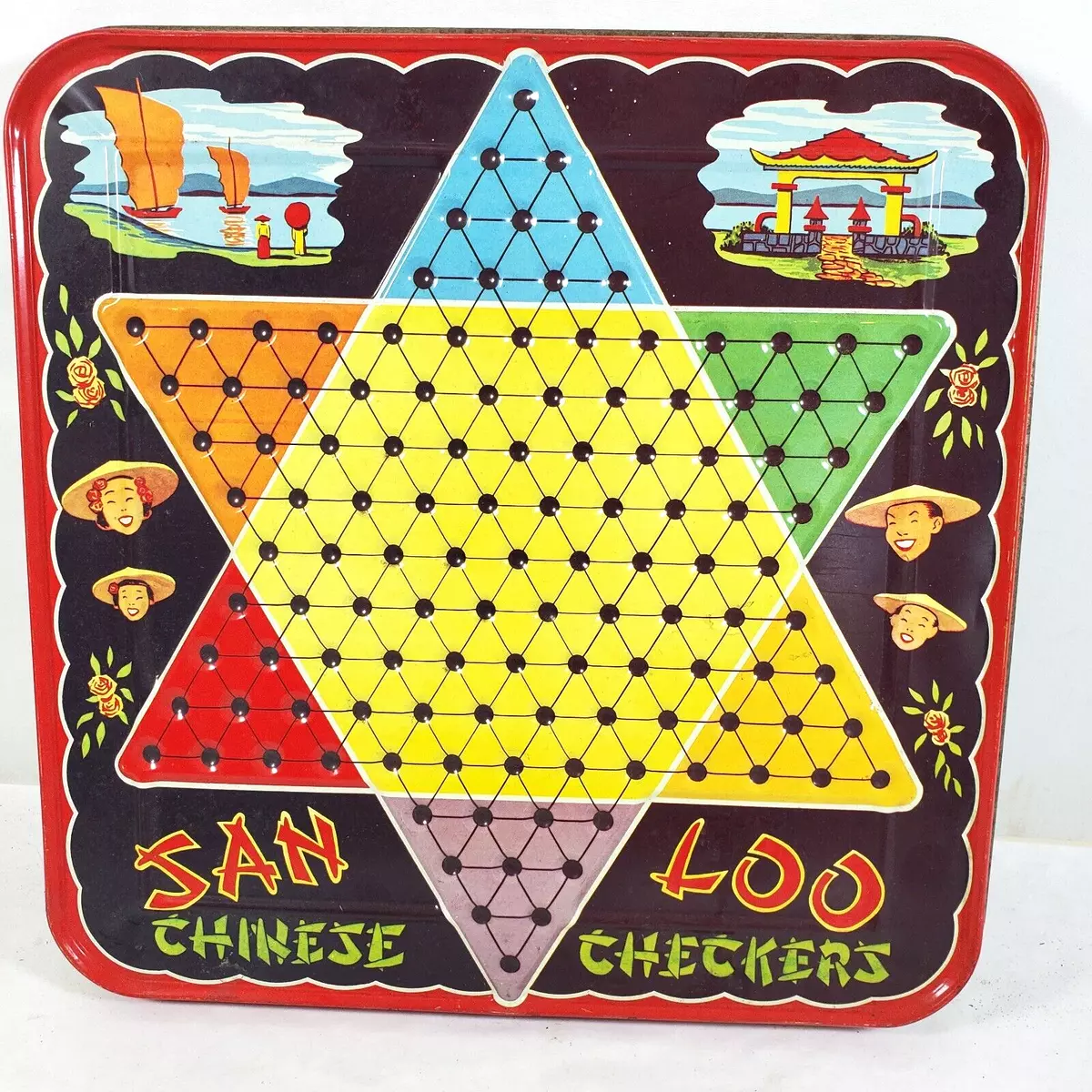 Metal chinese hotsell checkers with marbles