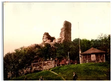 Germany, Rothenburg, castle ruin photochromic, vintage photochrome 17x23