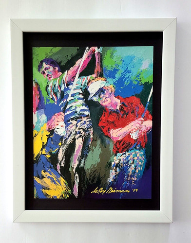 🔥LEROY NEIMAN +  GOLF CHAMPIONS + CIRCA 1980'S + SIGNED PRINT+  FRAMED