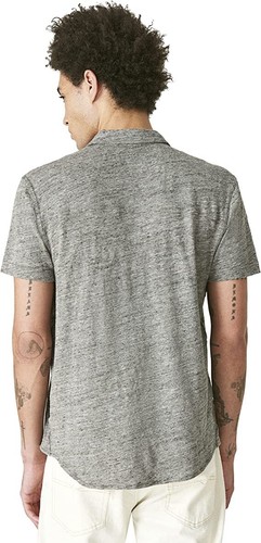 Lucky Brand Men's Short Sleeve Linen Button Up Shirt - Heather Gray - Medium - Picture 3 of 4