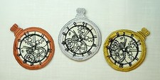 Embroidered Pocket Watch and/or watch Chain Motif / Patch / Applique-3 Colours