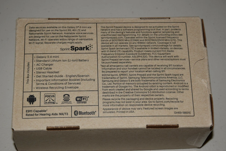 Samsung Galaxy S4 mini SPH-L520 16 GB Blak CDMA 4G LTE Smartphone Sprint Prepaid - Image 3 of 4