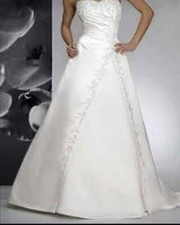 Dzage Satin Ivory wedding dress size 12 NEW!! 