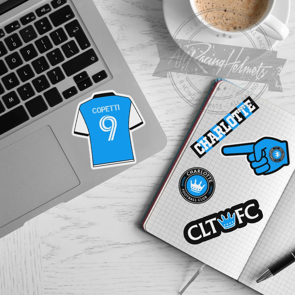 Charlotte FC MLS футбол футбол A4 напечатанная виниловая наклейка стикер высокого качества набор - Изображение 2 из 4