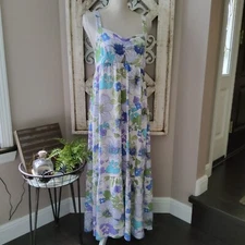 Emma & Michele Women's Sleeveless Cutout Ruched Smocked Shift Maxi Dress Floral