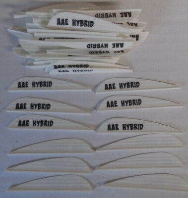 100- AAE Hybrid 26 2.7'' WHITE Vanes arizona archery equipment arrow fletching  