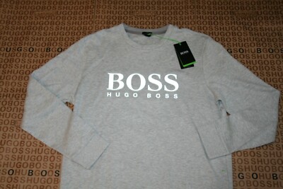 New Hugo Boss men grey jumper jersey top sweatshirt tracksuit