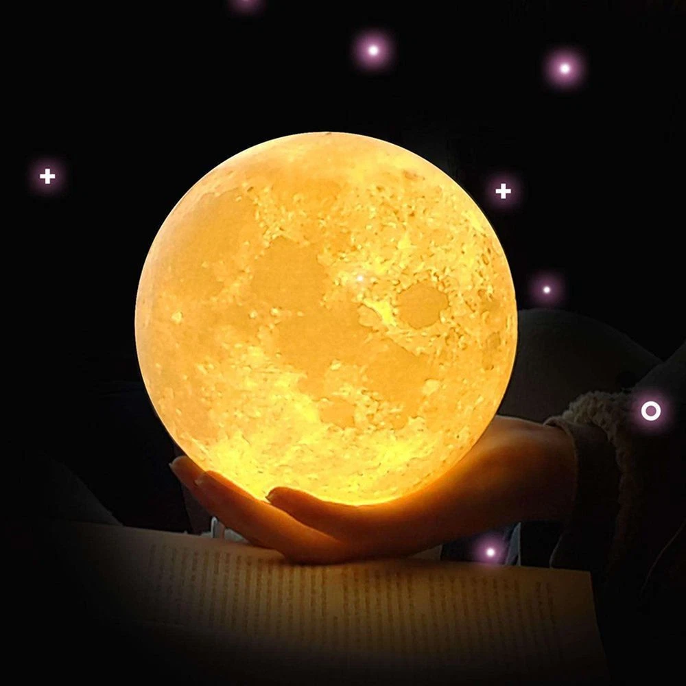 Mood Setting Moon Full Moon Night Lamp Desk Yellow White Surface Bedroom Light