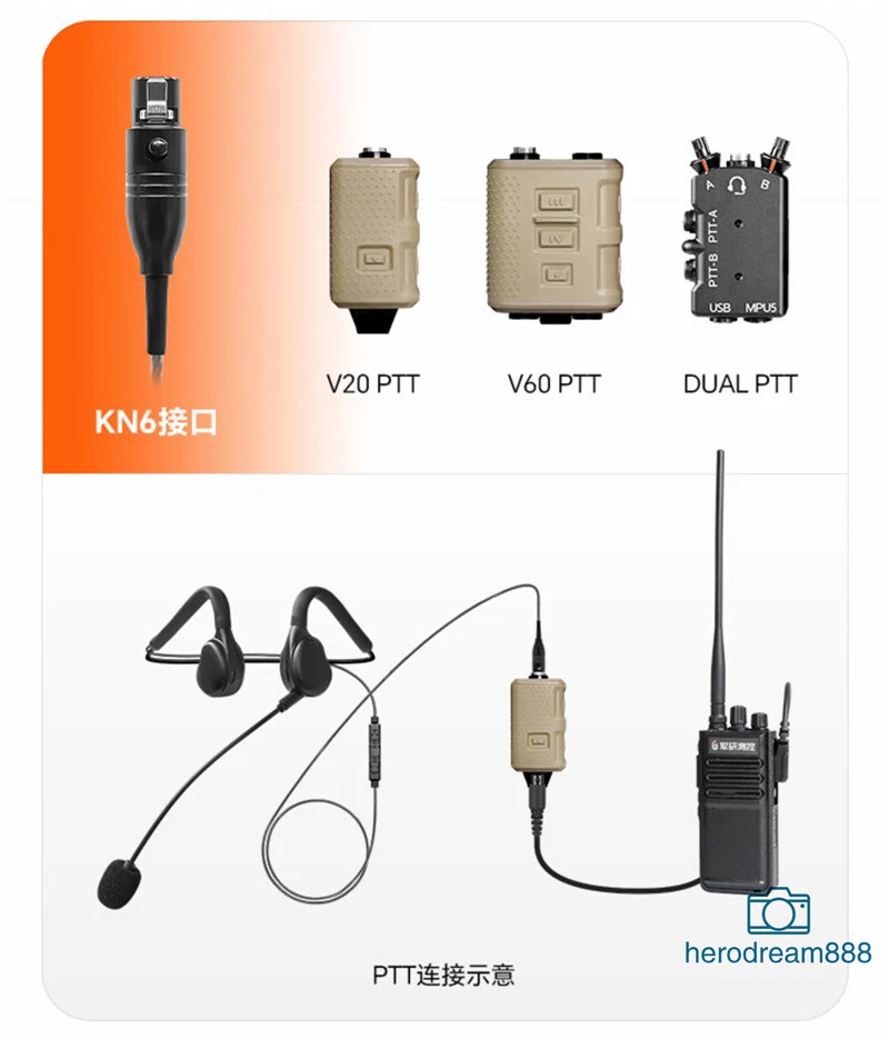 FCS X12 Military Earphones Tactical Headset KN6 Connector Work for V60 Dual PTT - Image 4 of 4