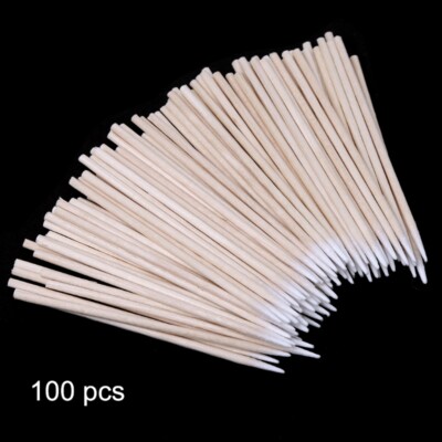 100 Pieces Cotton Disposable Stick Clean Tool for phone Earphone