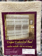 ELEGANT EMBROIDERED PANEL SUPER WIDE 84 X 60 MALTA - BEIGE ON BEIGE CURTAIN