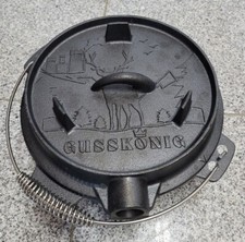 Dutch Oven Kochtopf Gusseisen Feuertopf Camping verschiedene Ausführungen Griff
